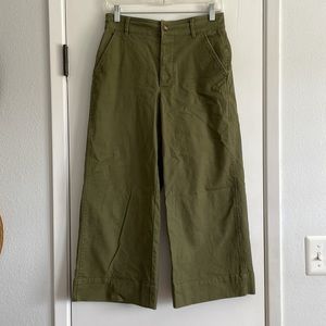 Madewell Military Green Women's Emmett High Rise Button Fly Crop Pants Size 27